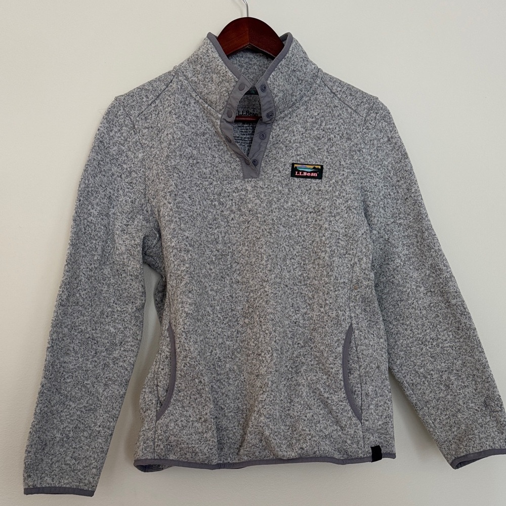 L.L. Bean Heathered Knit Fleece Pullover
